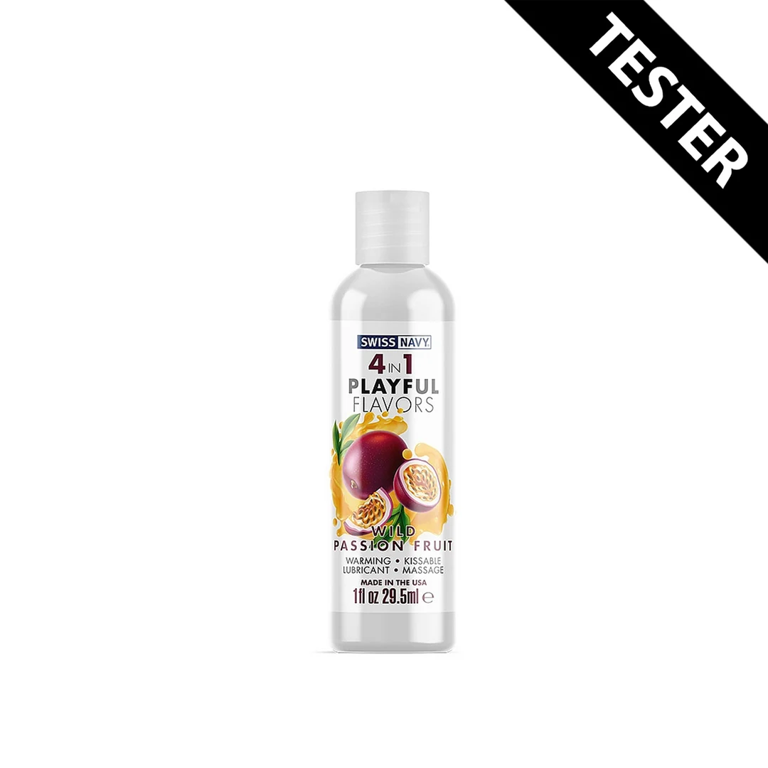 Lubrykant smakowy – 4 in 1 Playful Flavors, jadalny i rozgrzewający – Marakuja – 29,5 ml – Swiss Navy - obrazek 9