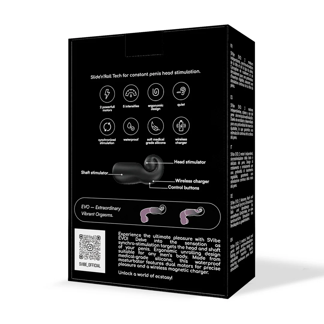 Snail Vibe EVO Dual stymulator dla mężczyzn, czarny - obrazek 2