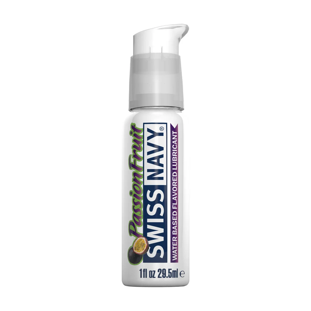 Lubrykant na bazie wody, o przedłużonym działaniu, aromatyzowany, przyjazny w podróży, marakuja, 30 ml, Swiss Navy - obrazek 1