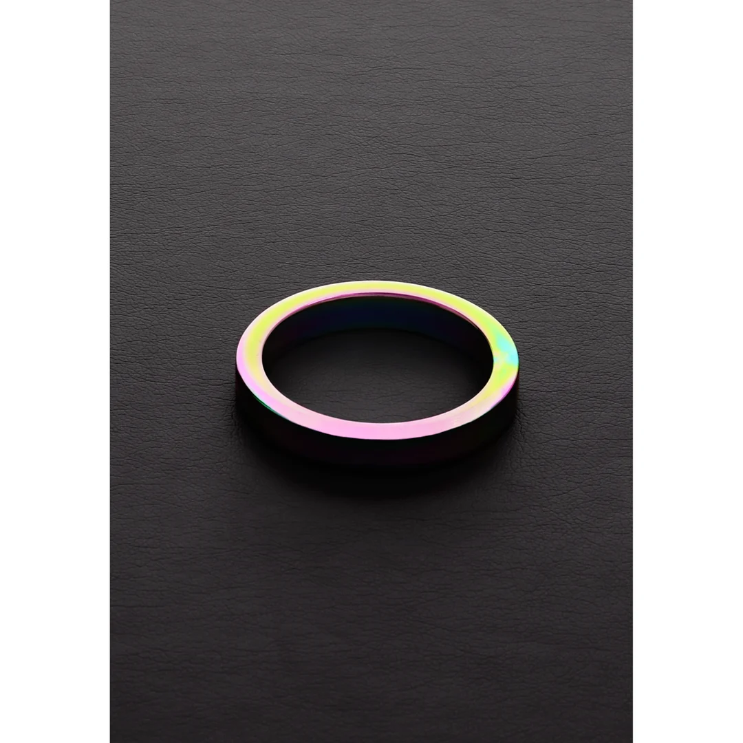 Niewibrujący pierścień erekcyjny z anodowanym wykończeniem – Rainbow Flat C-Ring - obrazek 2