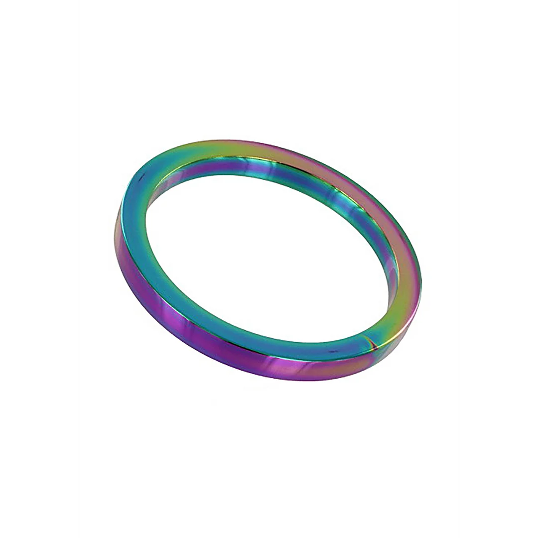 Niewibrujący pierścień erekcyjny z anodowanym wykończeniem – Rainbow Flat C-Ring - obrazek 3