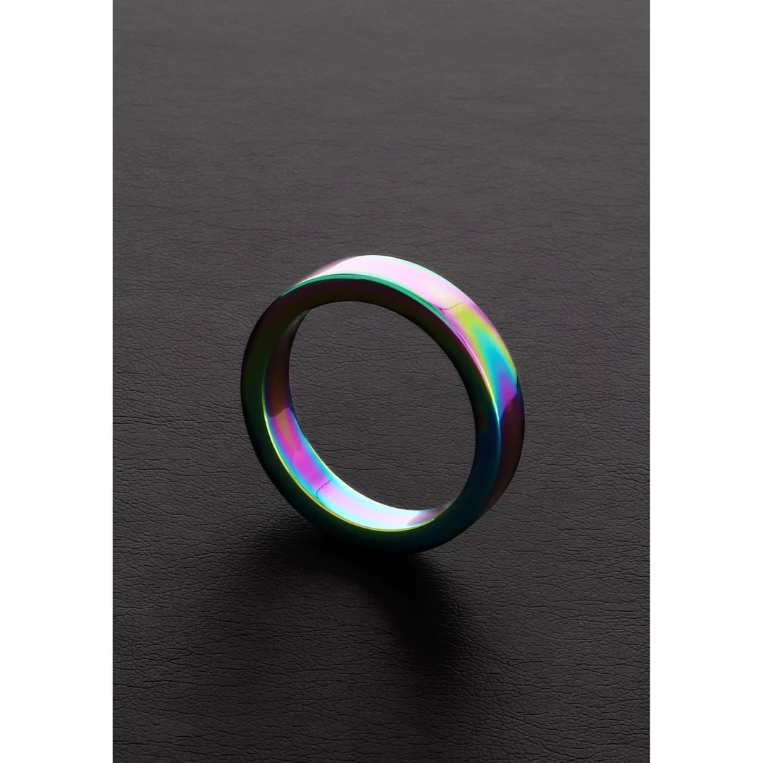 Niewibrujący pierścień erekcyjny z anodowanym wykończeniem – Rainbow Flat C-Ring - obrazek 4