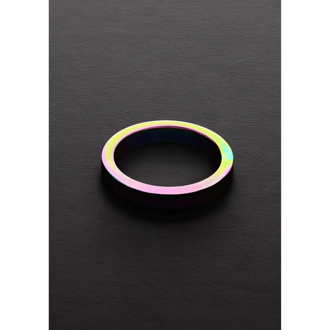 Niewibrujący pierścień erekcyjny z anodowanym wykończeniem – Rainbow Flat C-Ring - obrazek 6