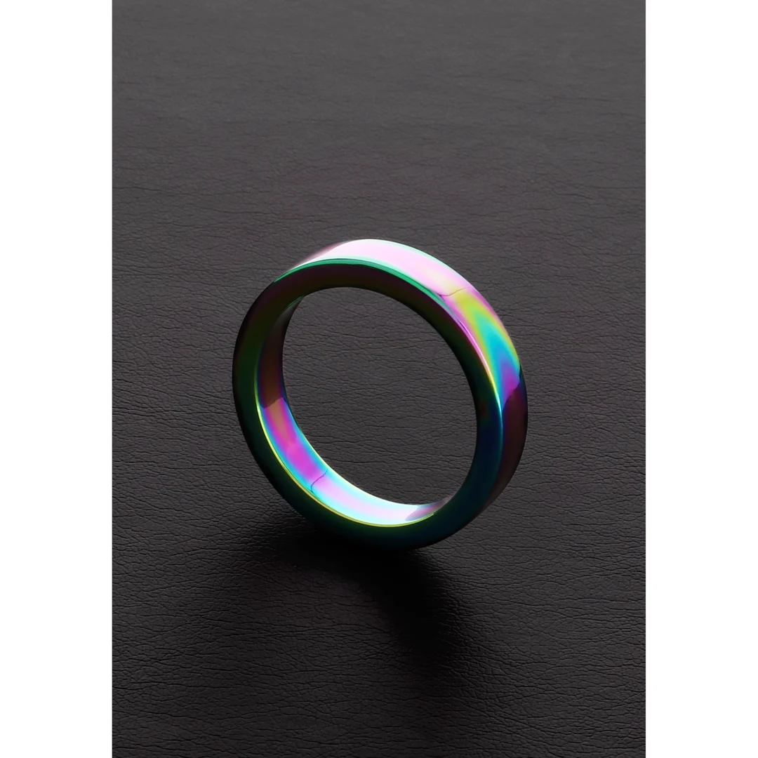 Niewibrujący pierścień erekcyjny z anodowanym wykończeniem – Rainbow Flat C-Ring - obrazek 7
