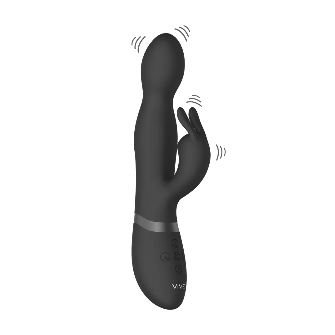 Wibrator typu rabbit – obracająca się o 360° końcówka do stymulacji punktu G i 10 trybów – VIVE by Shots, fioletowy - obrazek 10