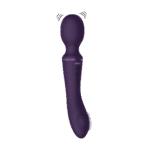 Wibrator typu wand, dwustronny, z dwoma silnikami i 10+10 trybami, fioletowy VIVE by Shots - obrazek 9