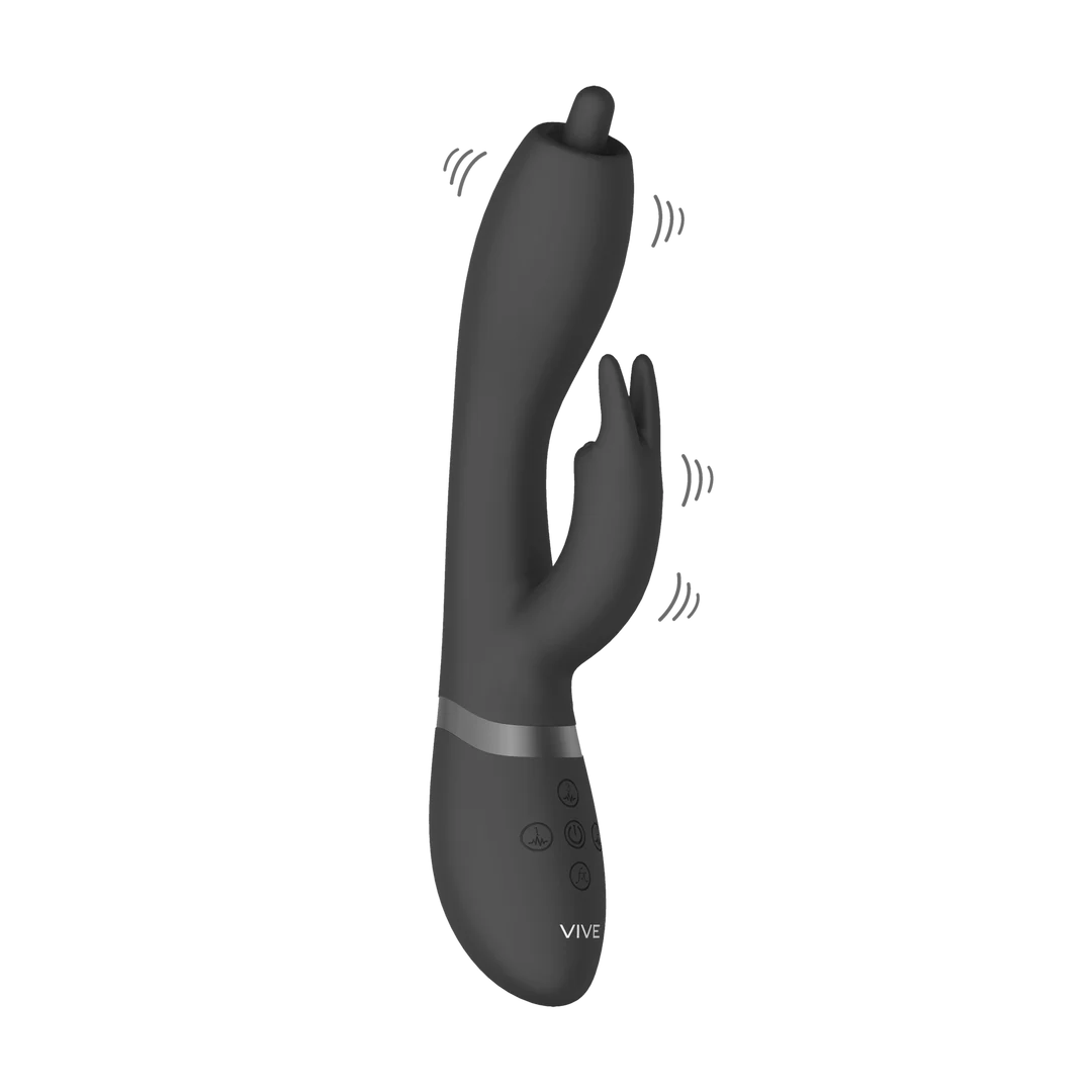 Wibrator typu rabbit z obrotową o 360° końcówką do punktu G i stymulacją łechtaczki, VIVE by Shots, fioletowy VIVE by Shots - obrazek 3
