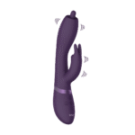 Wibrator typu rabbit z obrotową o 360° końcówką do punktu G i stymulacją łechtaczki, VIVE by Shots, fioletowy VIVE by Shots - obrazek 9