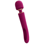 Wibrator typu wand z dwiema końcówkami, ruchomym języczkiem i dwoma silnikami, VIVE, fioletowy, VIVE by Shots - obrazek 3