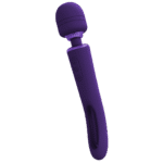 Wibrator typu wand z dwiema końcówkami, ruchomym języczkiem i dwoma silnikami, VIVE, fioletowy, VIVE by Shots - obrazek 8