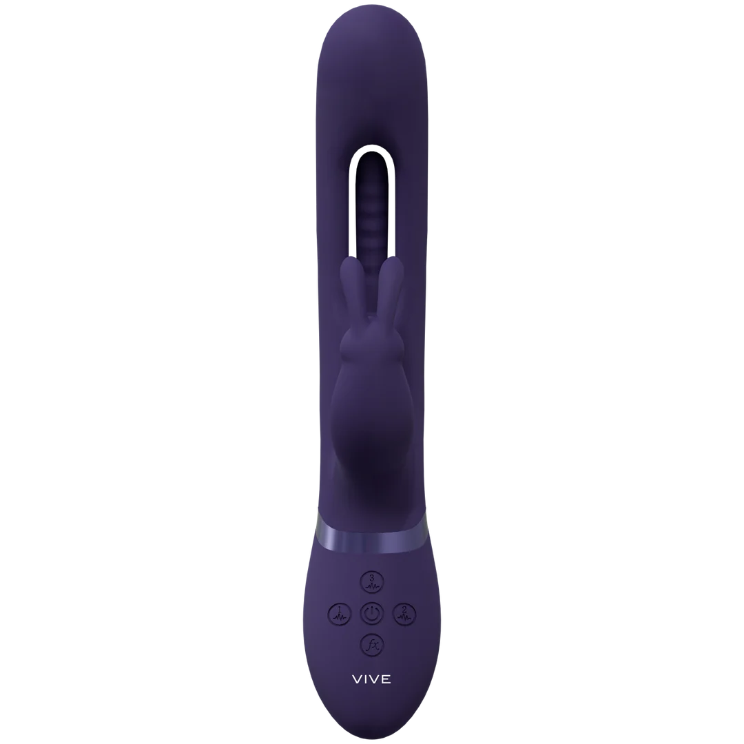 Wibrator rabbit VIVE z trzema silnikami i łaskoczącym stymulatorem punktu G, różowy, VIVE by Shots - obrazek 9