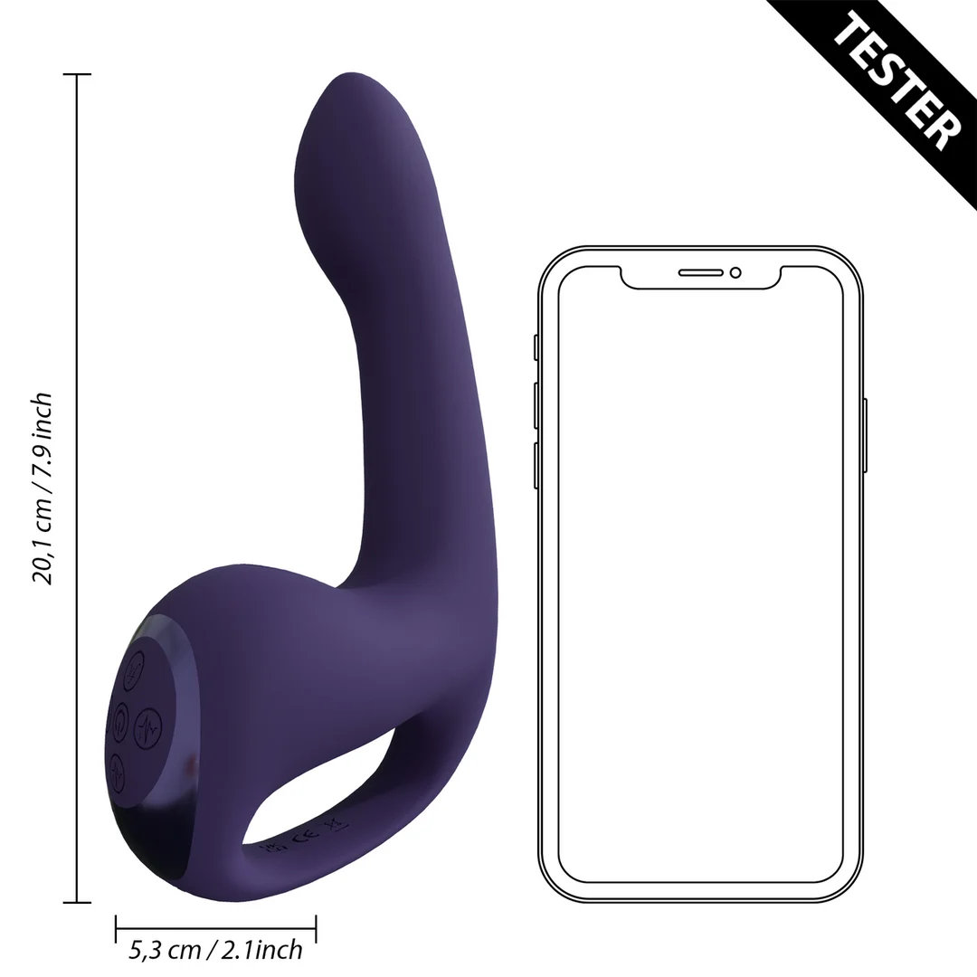 Wibrator typu rabbit – trzy silniki, funkcje come hither i Pulse Wave – VIVE by Shots, fioletowy VIVE by Shots - obrazek 5