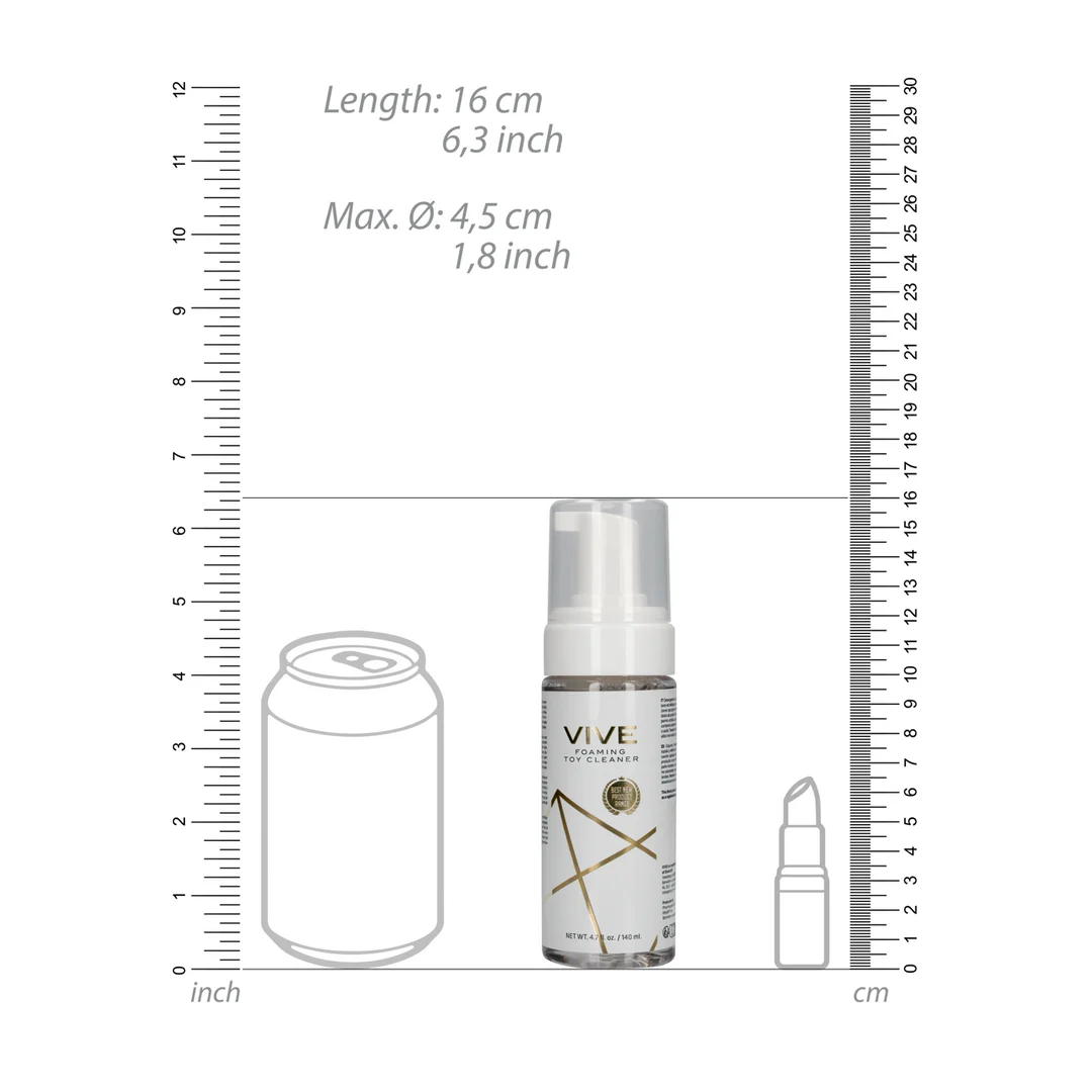 Płyn do czyszczenia zabawek – pieniący płyn do czyszczenia zabawek erotycznych – neutralny płciowo – VIVE by Shots – 4,7 fl oz / 140 ml - obrazek 6