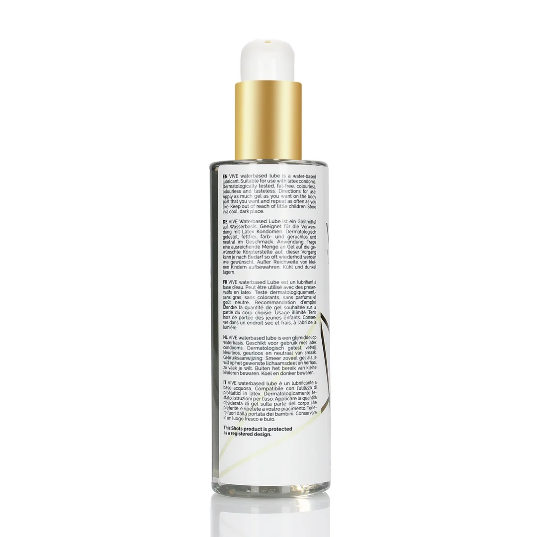 Lubrykant na bazie wody – testowany dermatologicznie i nie pozostawia tłustego filmu – bezzapachowy, bez smaku – 200 ml – VIVE by Shots - obrazek 2
